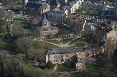 Luchtfoto van de Abdij